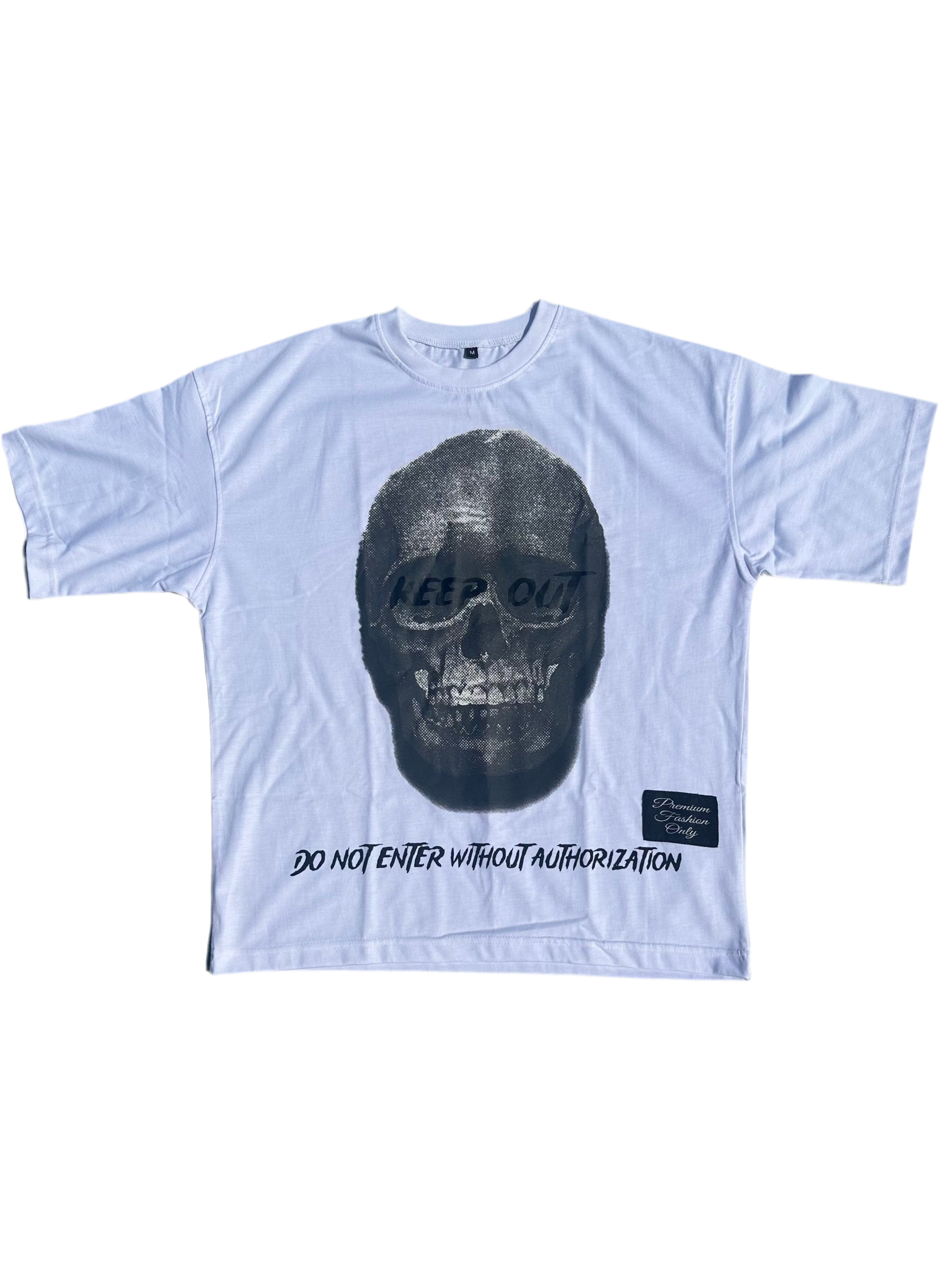 WHITE KEEP OUT TEE