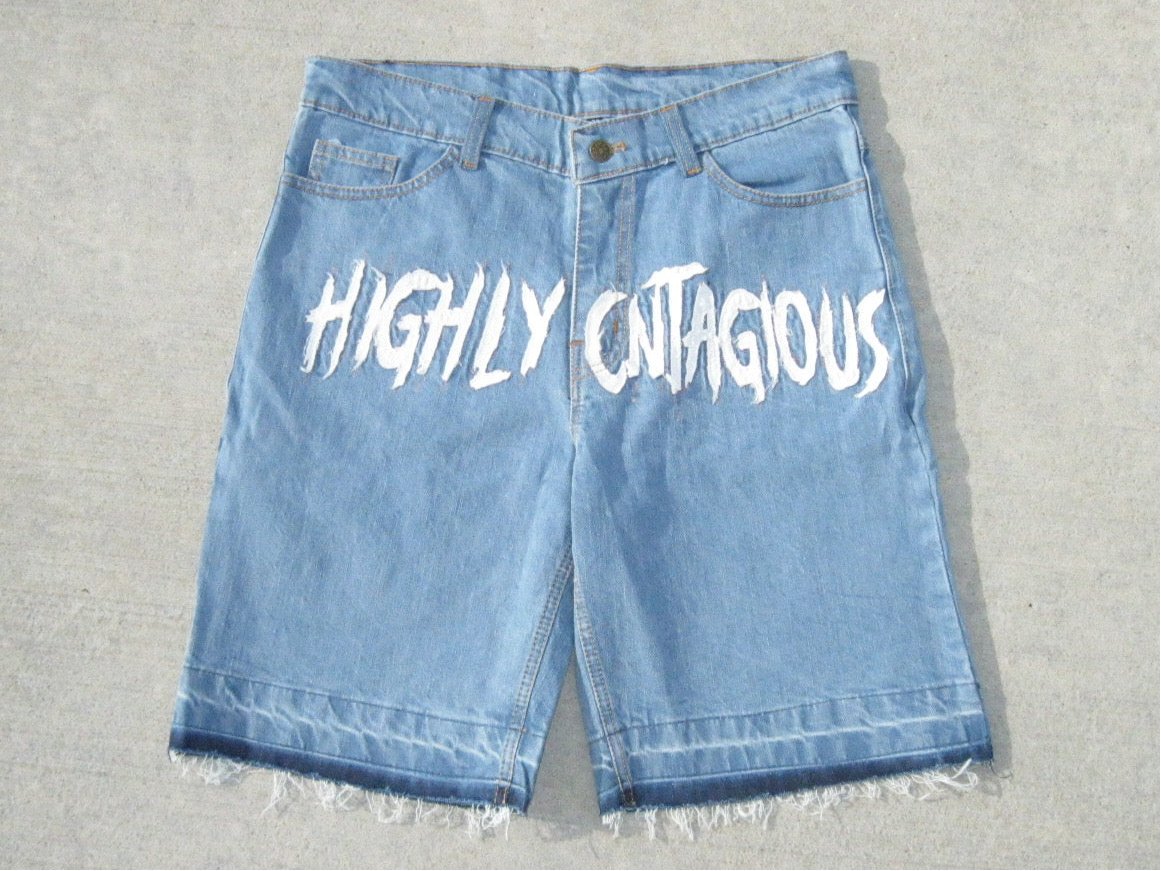 BLUE HIGHLY CNTAGIOUS JORTS